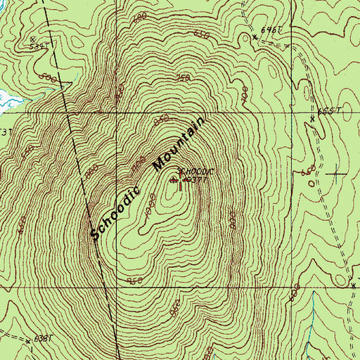 Topographic Map of Schoodic Mountain, ME
