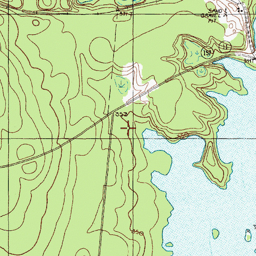 Topographic Map of Schoodic Stream, ME
