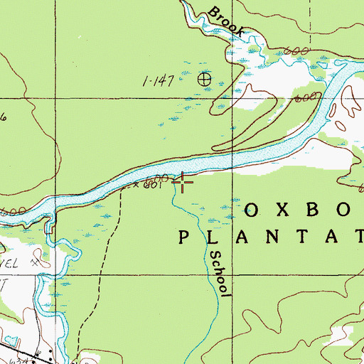 Topographic Map of School Brook, ME