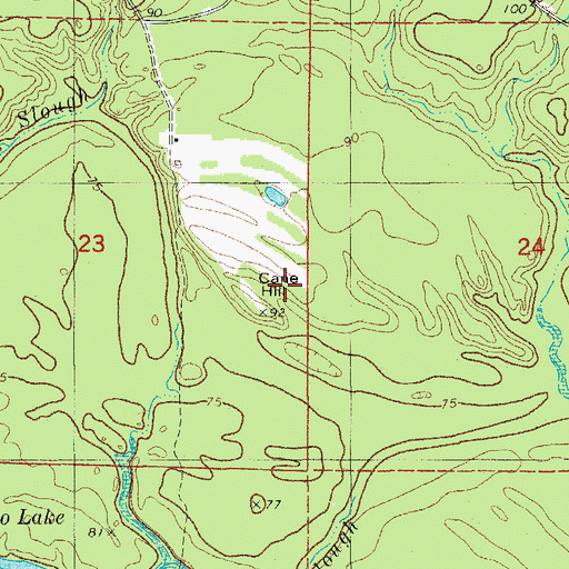 Topographic Map of Cane Hill, AR