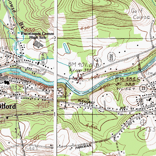Topographic Map of Schoolhouse Brook, ME
