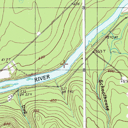 Topographic Map of Schoolhouse Brook, ME