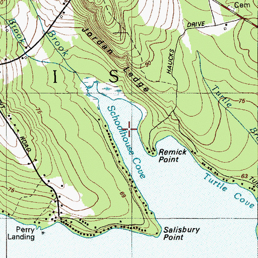 Topographic Map of Schoolhouse Cove, ME