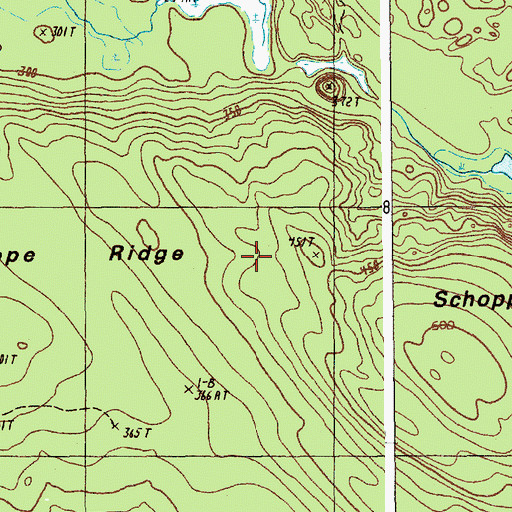 Topographic Map of Schoppe Ridge, ME