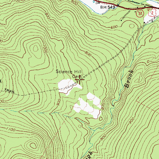 Topographic Map of Science Hill Cemetery, ME