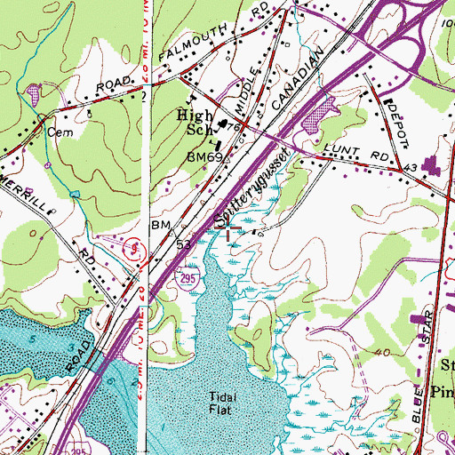 Topographic Map of Scitterygusset Creek, ME