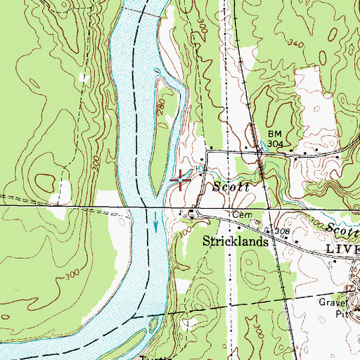 Topographic Map of Scott Brook, ME