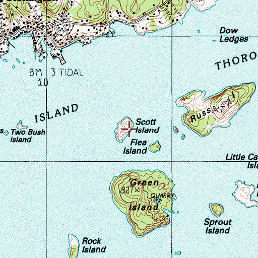 Topographic Map of Scott Island, ME