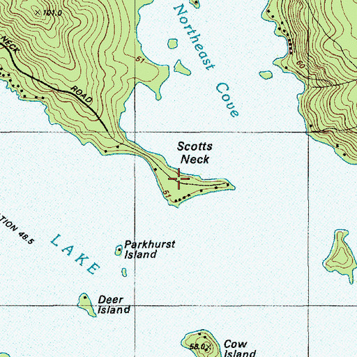 Topographic Map of Scotts Neck, ME