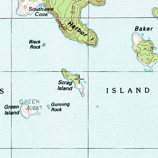 Topographic Map of Scrag Island, ME