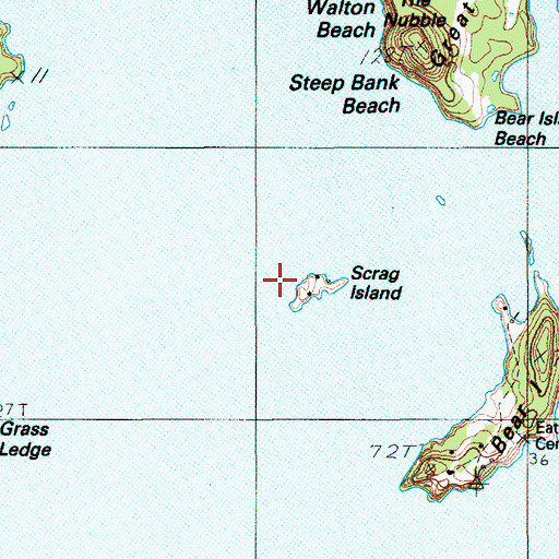 Topographic Map of Scrag Island, ME