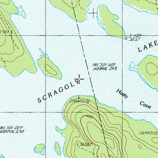 Topographic Map of Scraggly Lake, ME