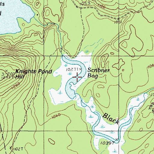 Topographic Map of Scribner Bog, ME