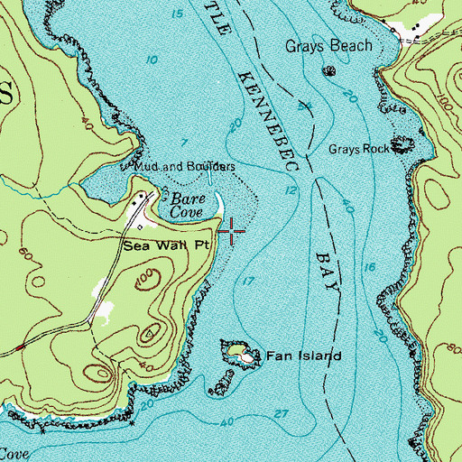 Topographic Map of Sea Wall Point, ME