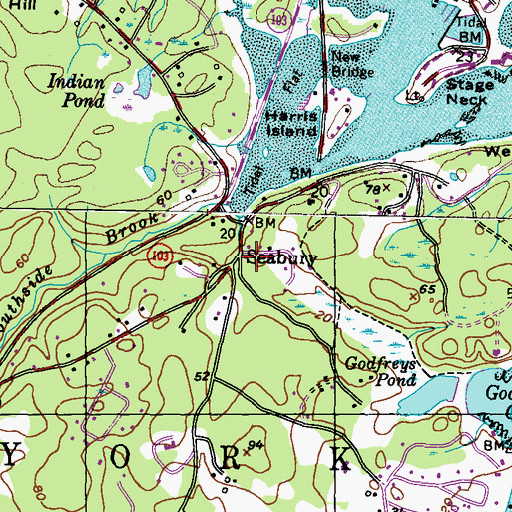 Topographic Map of Seabury, ME