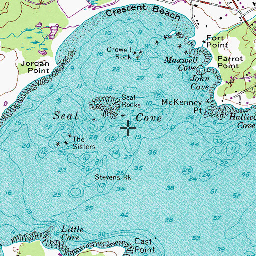 Topographic Map of Seal Cove, ME