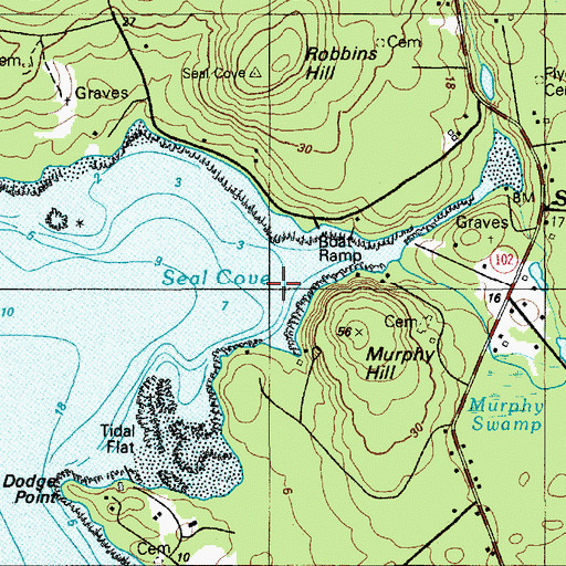 Topographic Map of Seal Cove, ME