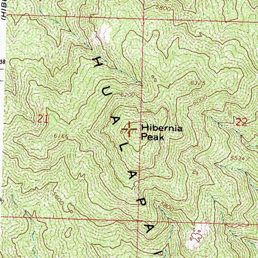Topographic Map of Hibernia Peak, AZ