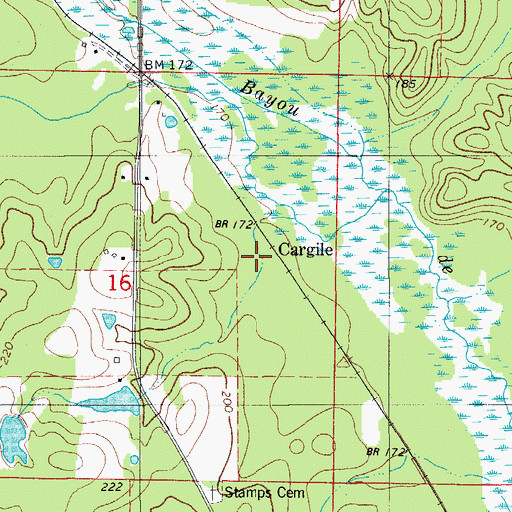 Topographic Map of Cargile, AR