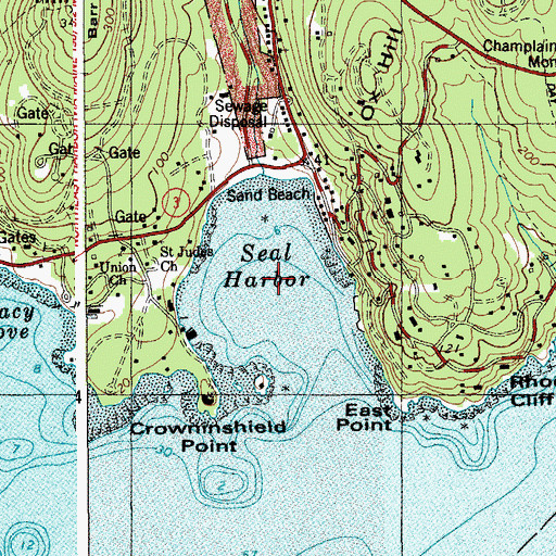 Topographic Map of Seal Harbor, ME