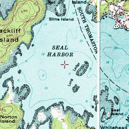 Topographic Map of Seal Harbor, ME