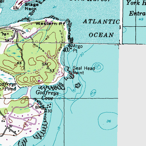 Topographic Map of Seal Head Point, ME