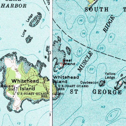 Topographic Map of Seal Island, ME