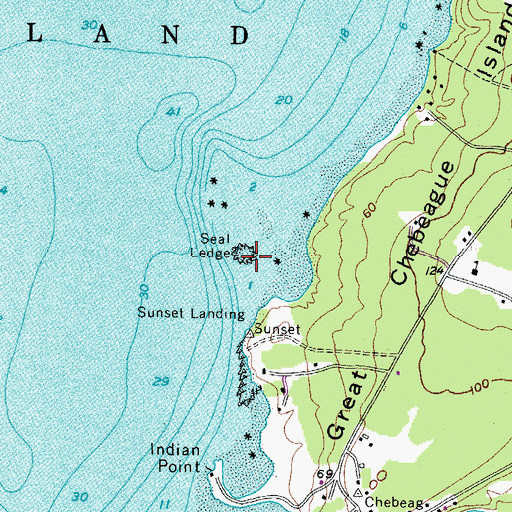 Topographic Map of Seal Ledge, ME