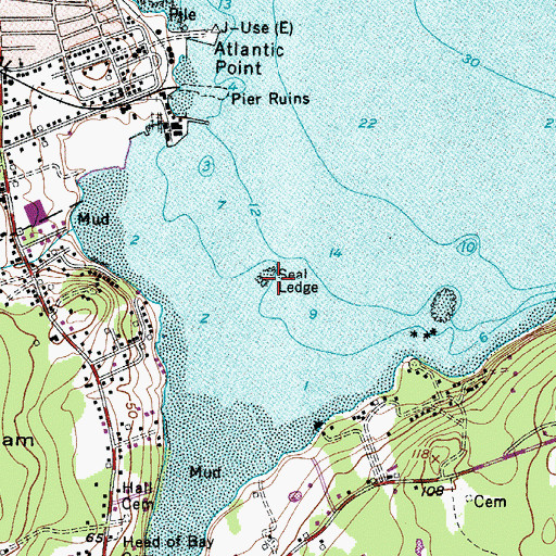 Topographic Map of Seal Ledge, ME