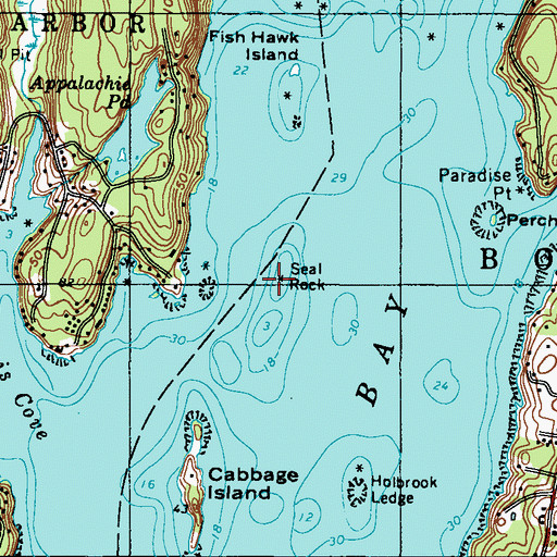 Topographic Map of Seal Rock, ME