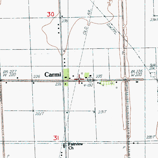 Topographic Map of Carmi, AR