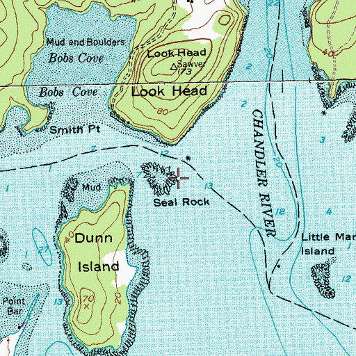 Topographic Map of Seal Rock, ME