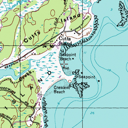 Topographic Map of Seapoint Beach, ME