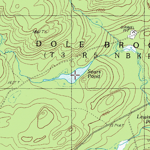 Topographic Map of Sears Pond, ME