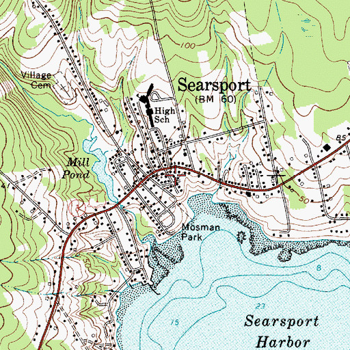 Topographic Map of Searsport, ME