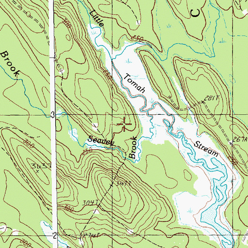 Topographic Map of Seavey Brook, ME