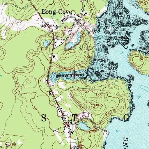 Topographic Map of Seavey Cove, ME