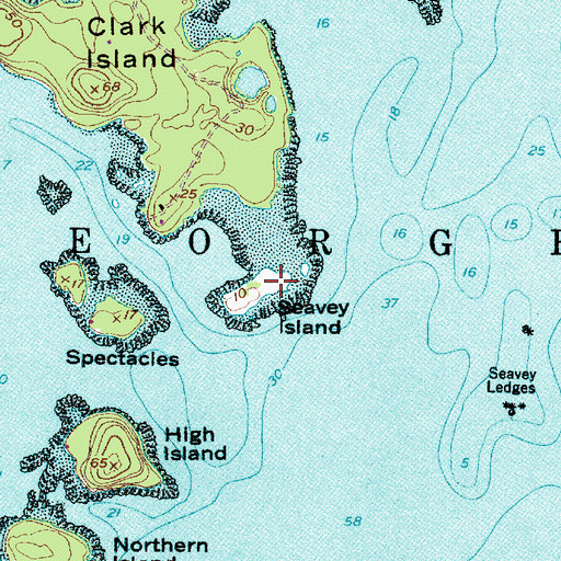 Topographic Map of Seavey Island, ME