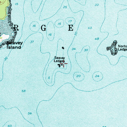 Topographic Map of Seavey Ledges, ME