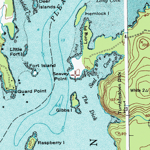 Topographic Map of Seavey Point, ME