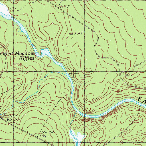 Topographic Map of Seavey Stream, ME