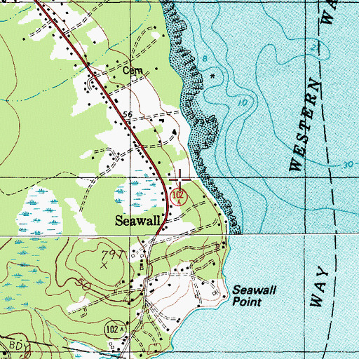 Topographic Map of Seawall, ME