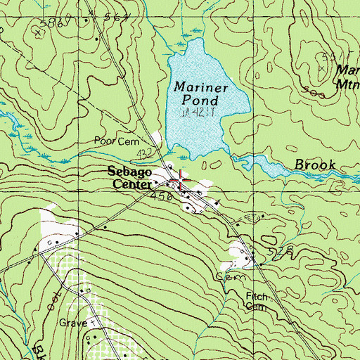 Topographic Map of Sebago Center, ME