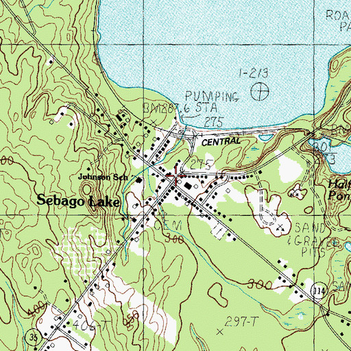 Topographic Map of Sebago Lake, ME