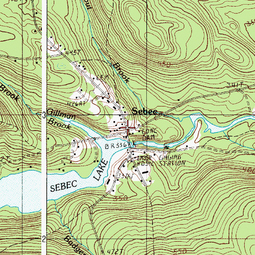 Topographic Map of Sebec, ME