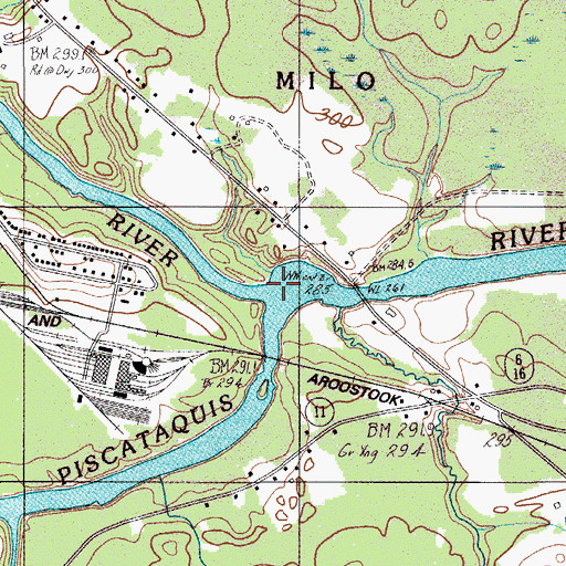 Topographic Map of Sebec River, ME
