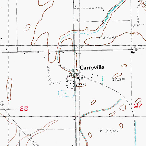 Topographic Map of Carryville, AR