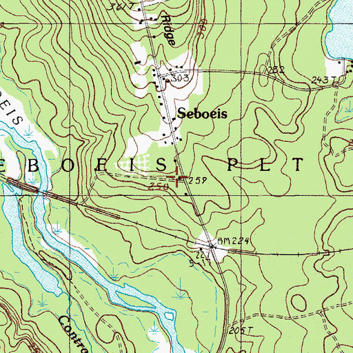 Topographic Map of Seboeis, ME