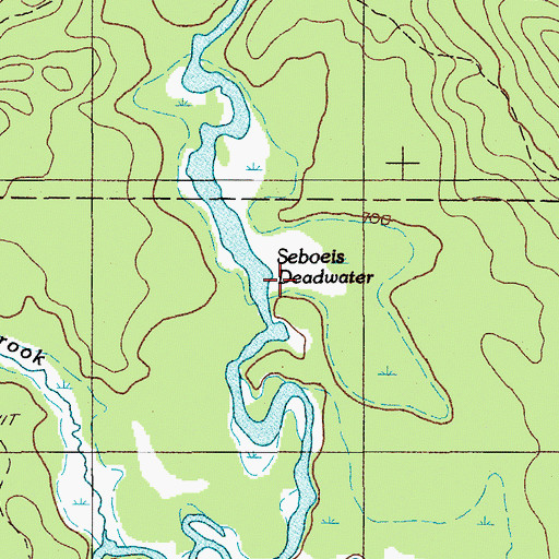 Topographic Map of Seboeis Deadwater, ME