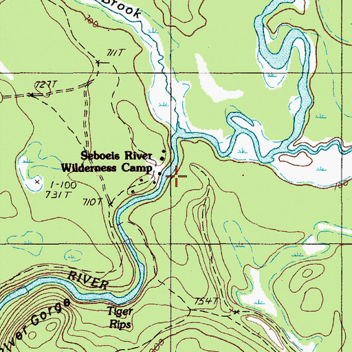 Topographic Map of Seboeis River Wilderness Camp, ME
